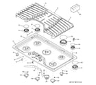 GE PGP976DET2BB control panel & cooktop diagram