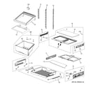 GE GFSF6KKYCBB fresh food shelves diagram