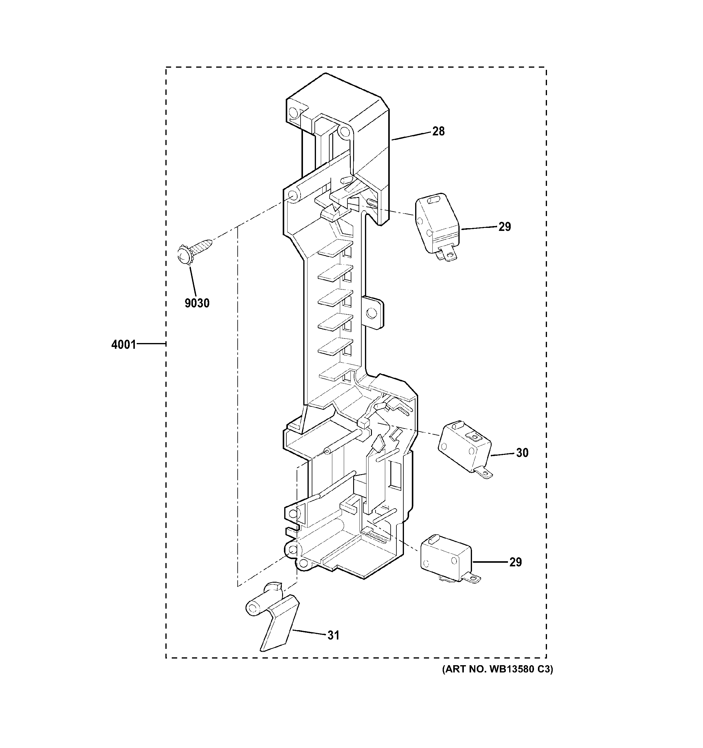 Latch board parts