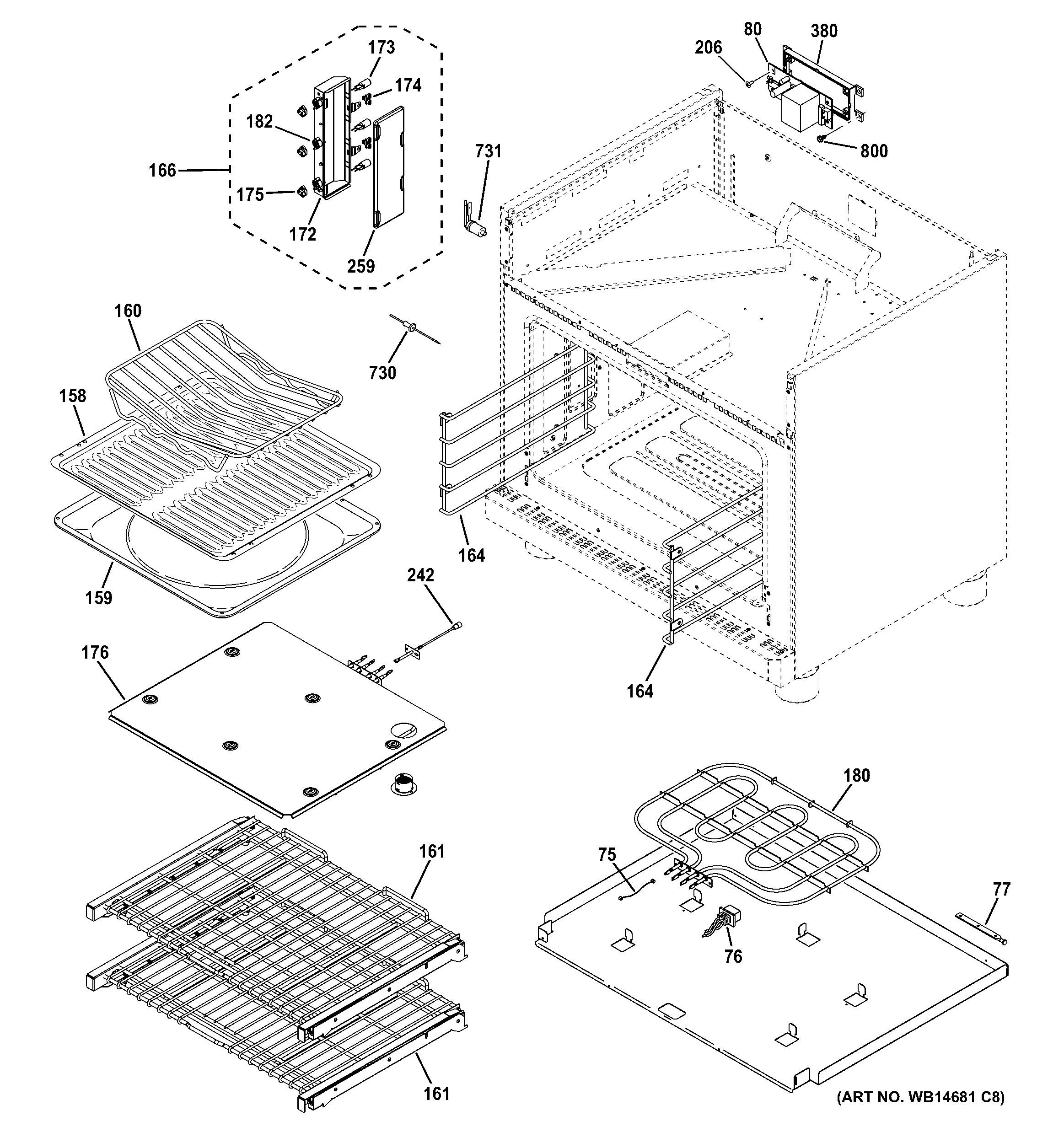 Oven cavity parts