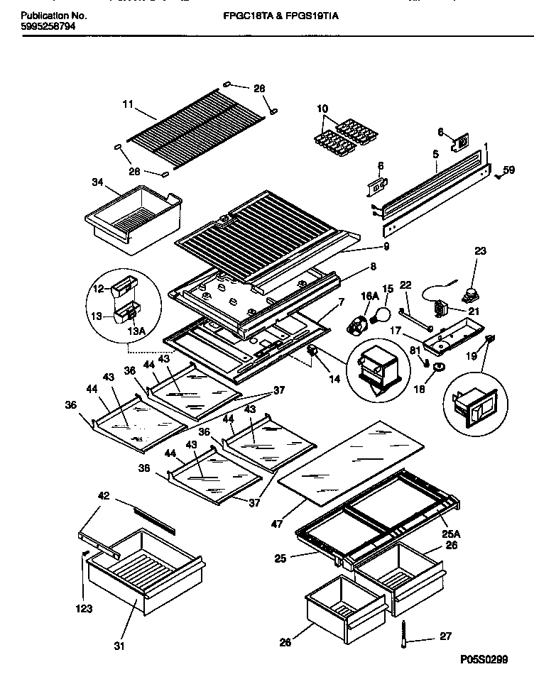 Shelves, controls, divider, mullion