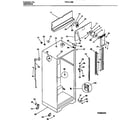 Frigidaire FRT21JRBW0 cabinet with fan assembly diagram