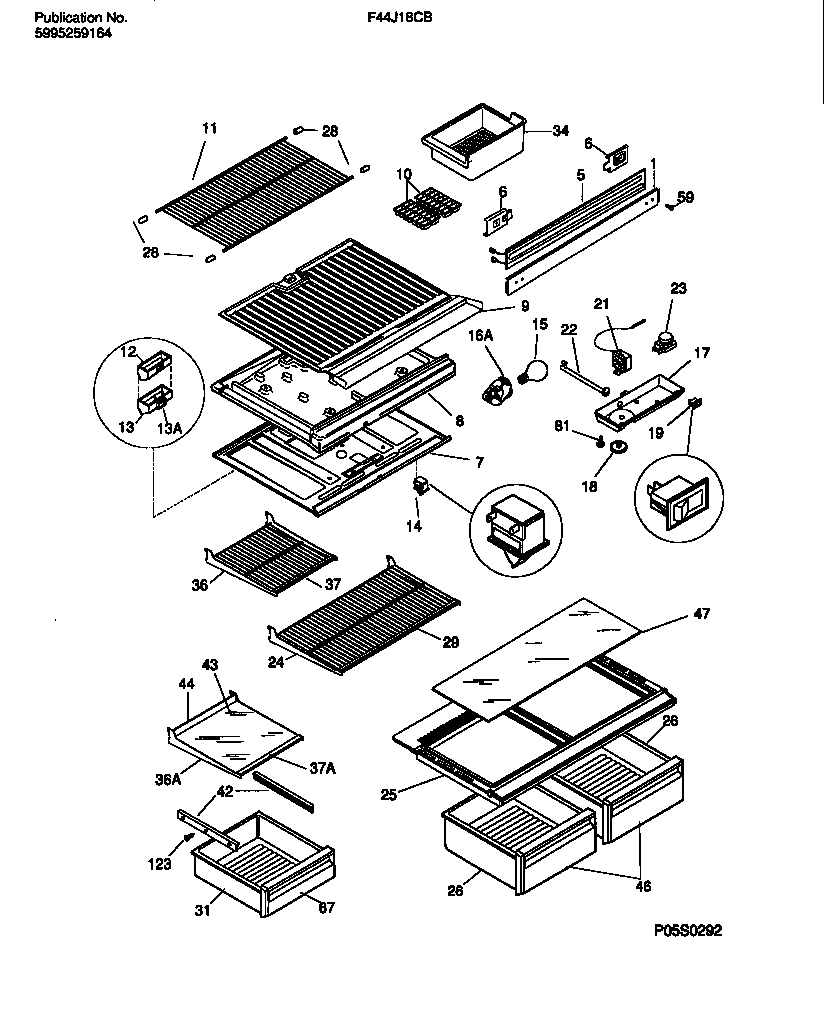 Shelves, controls, divider, mullion