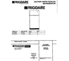 Frigidaire FRT18NNBW2 cover page diagram