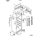 Frigidaire FRT18JRBD1 cabinet w/fan assembly diagram