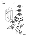 Shelves, water tank, 3-door mullion