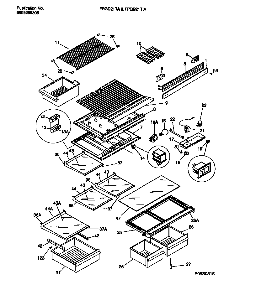 Shelves, controls, divider, mullion