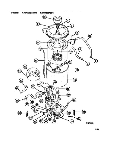 Tubs, hoses, motor