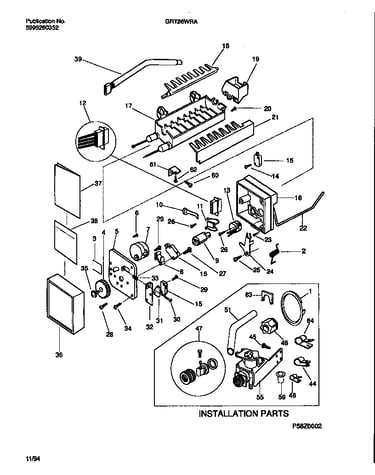 Ice maker & installation components