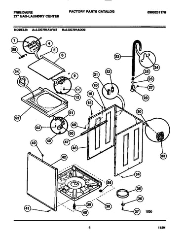 Washer - cabinet, top panel, base