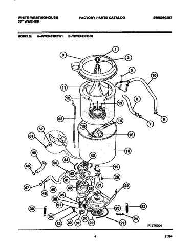 Tub, hoses, motor