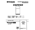 Tappan TRT19PNBD0 cover page diagram