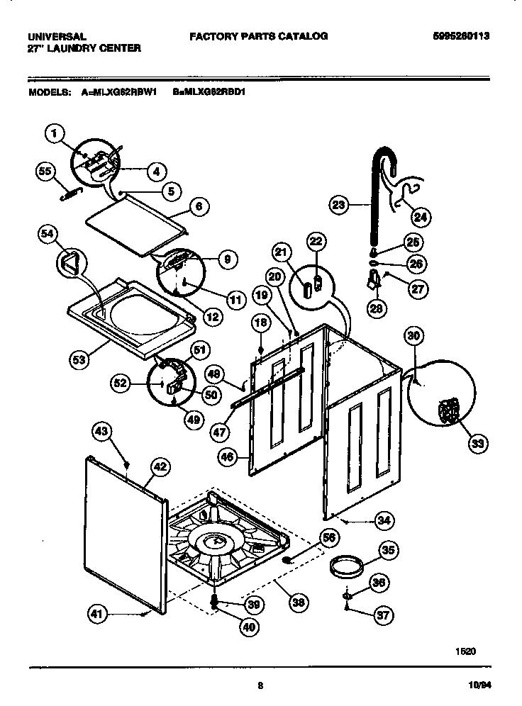 Washer - cabinet, top panel, base