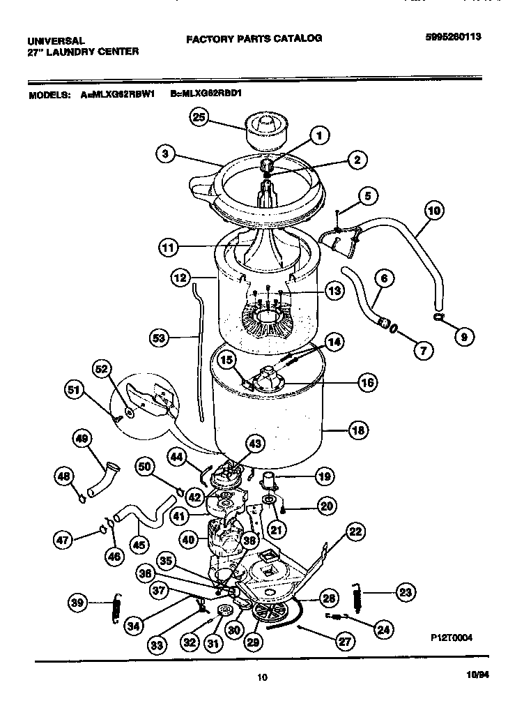 Washer - tubs, hoses, motor