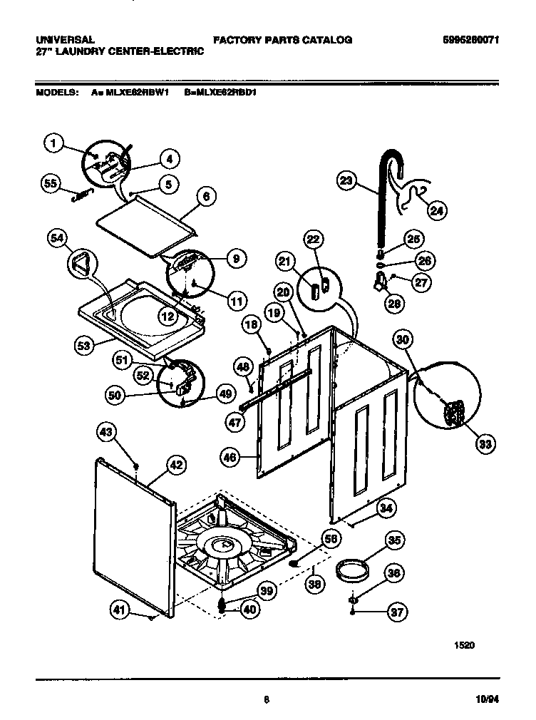 Washer - cabinet, top panel, base