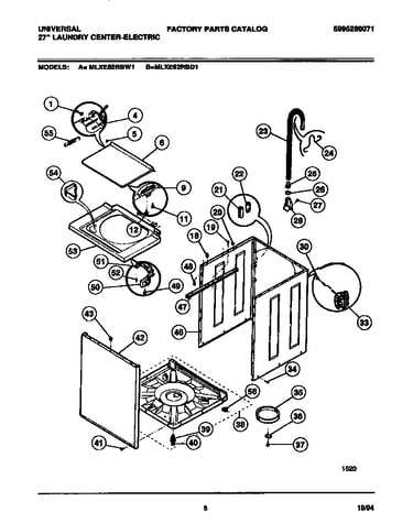 Washer - cabinet, top panel, base