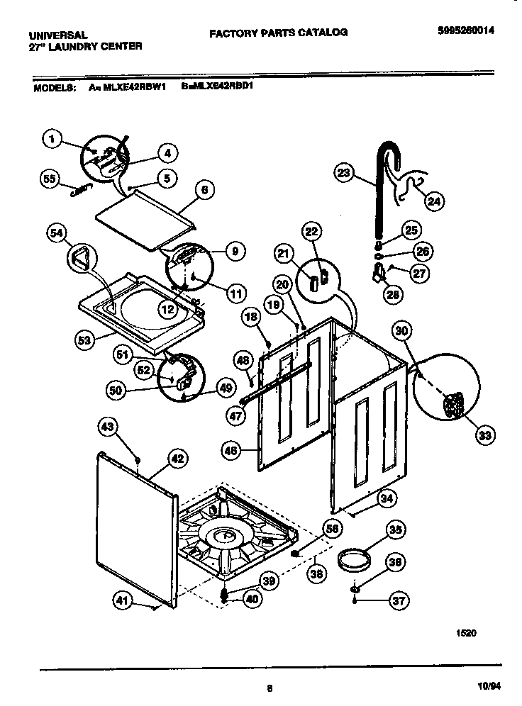 Washer - cabinet, top panel, base