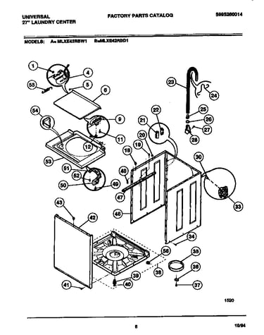 Washer - cabinet, top panel, base