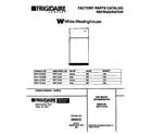 White-Westinghouse WRT17CVAY2 cover page diagram