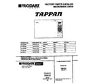 Tappan TMS107T1B1 front cover diagram