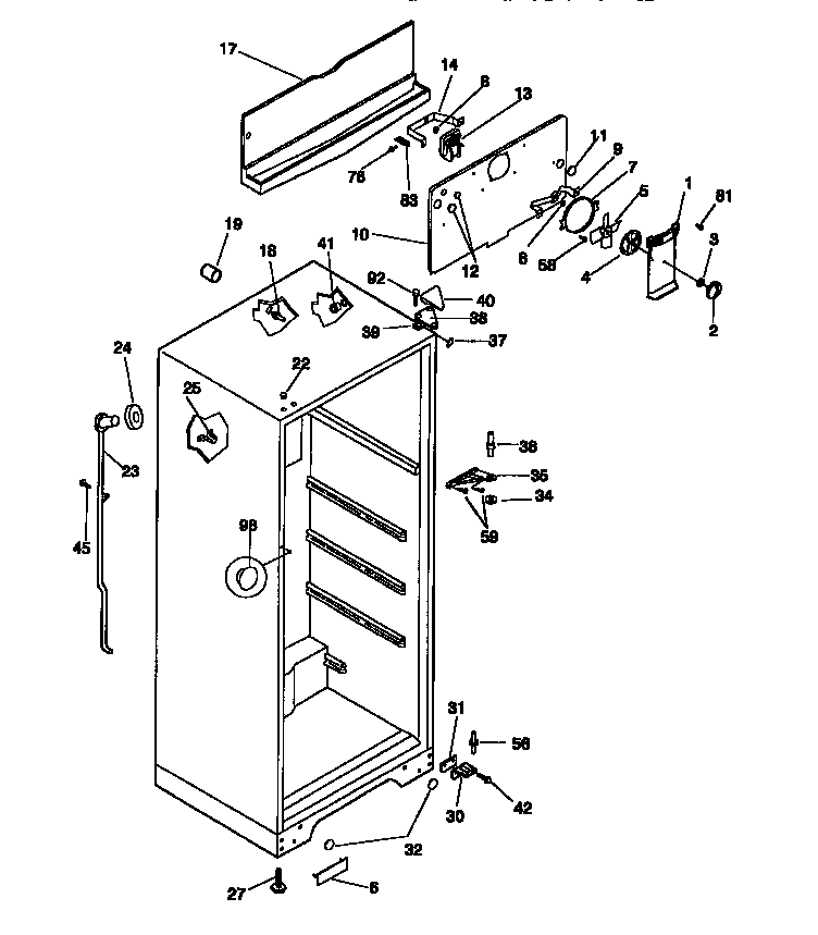 Cabinet, fan assy