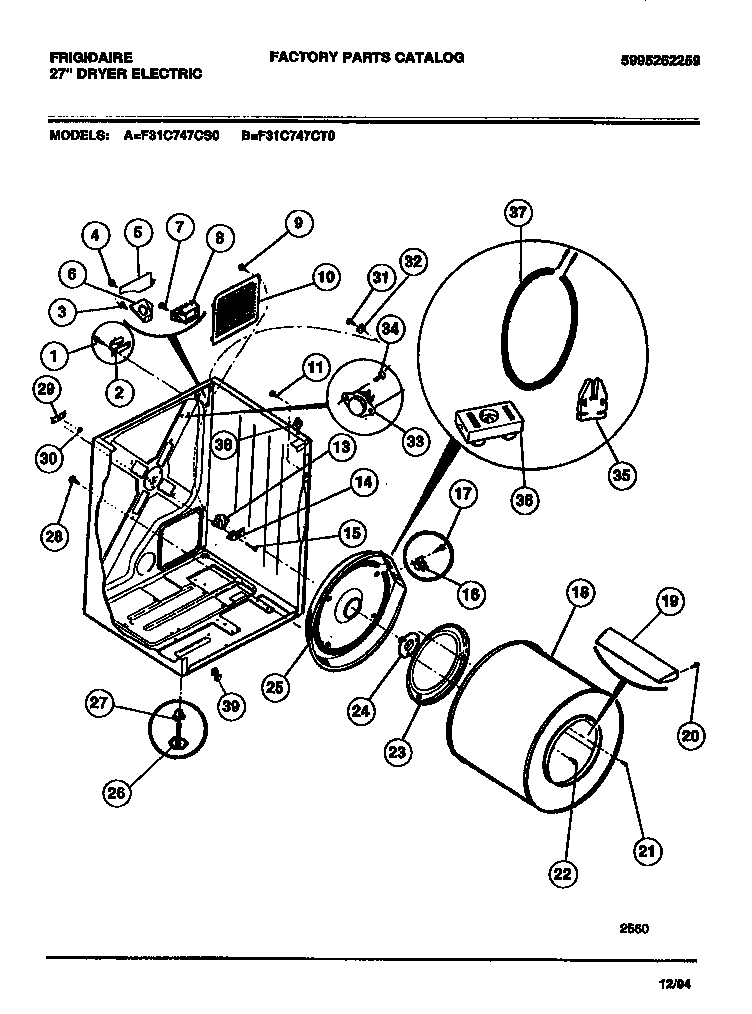 CABINET, DRUM, HEAT DUCT