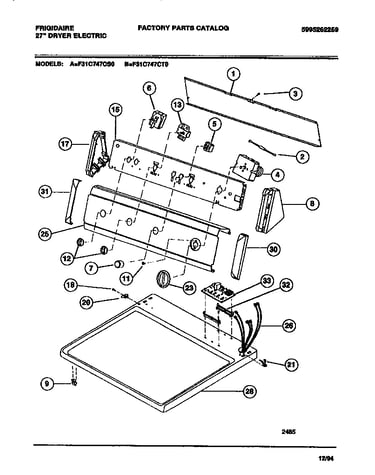 Console, controls, top panel