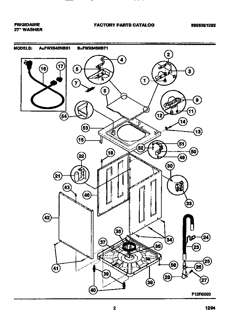 CABINET, BASE, WASHER TOP, LID