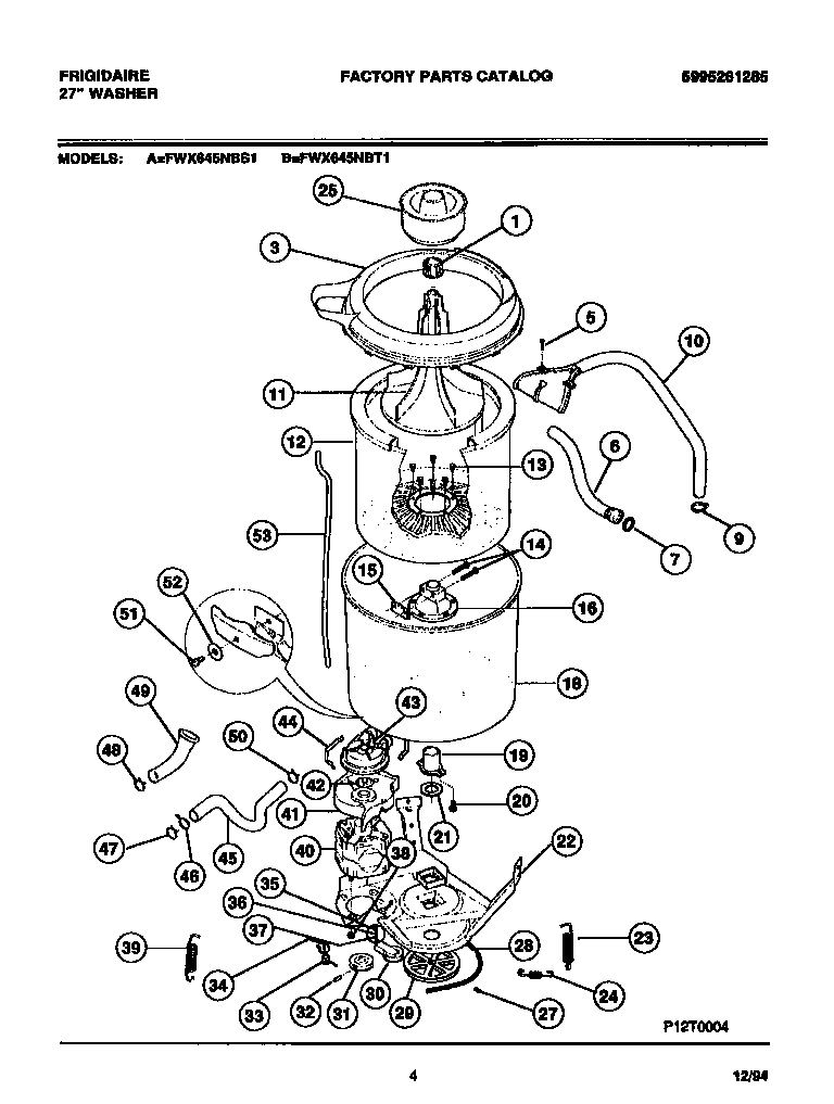 WASHER OUTER TUB, INNER TUB, SUB TOP, AGITATOR