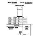Universal/Multiflex (Frigidaire) MRT21GNBD1 top mount refrigerator diagram