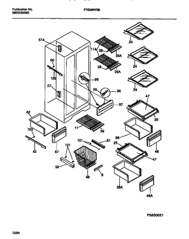 Shelves, water  tank, 3-door  mullion