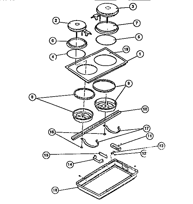 Top frame, elements