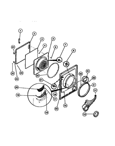 Door, front panel, lint filter