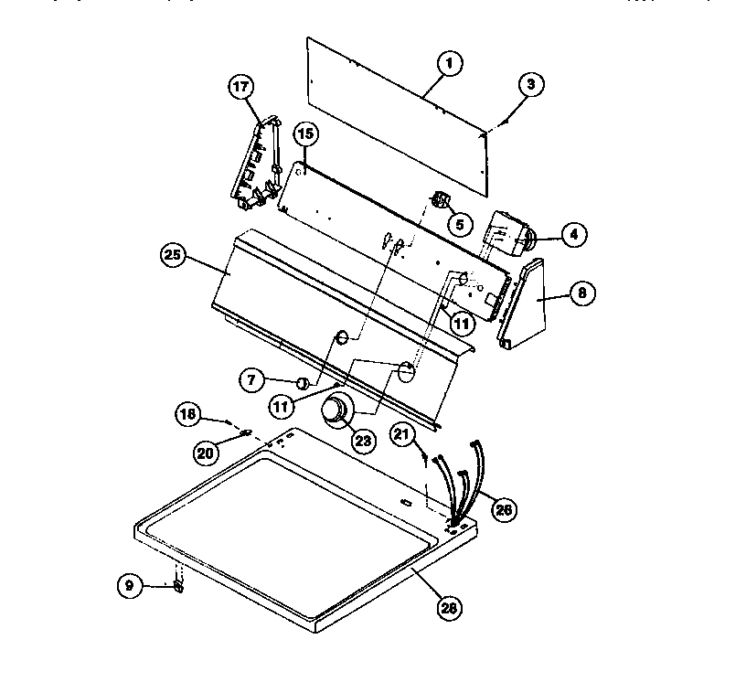 CONSOLE, CONTROLS, TOP PANEL