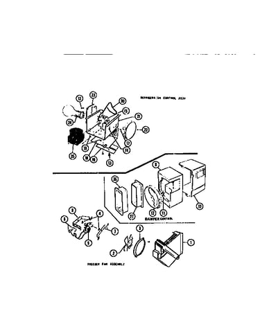 Controls, damper, fan section