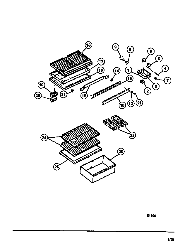 FOOD COMPARTMENT, SHELVES, MOULDING