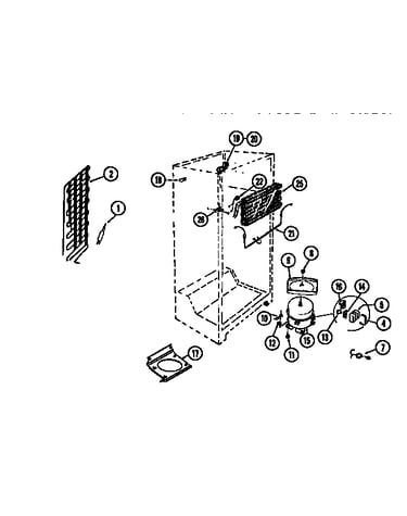 Compressor, condenser, evaporator