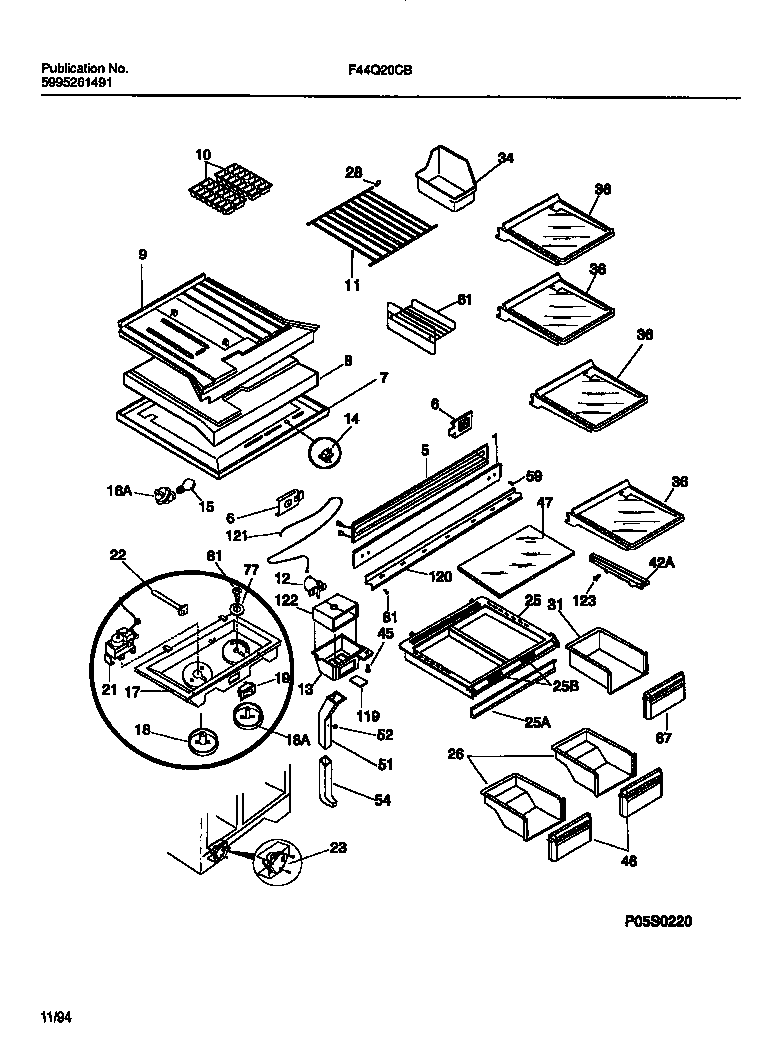 Shelves, controls, divider, mullion