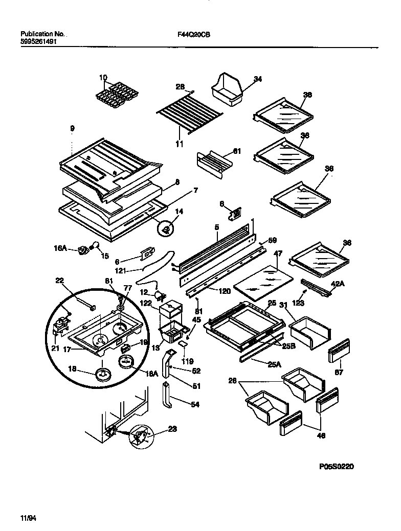 Shelves, controls, divider, mullion