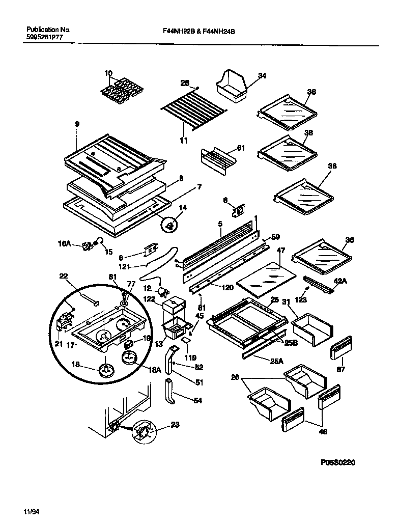 Shelves, controls, divider, mullion