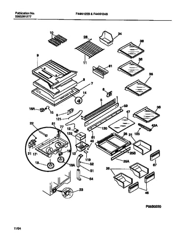 Shelves, controls, divider, mullion