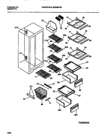 Freezer shelf parts