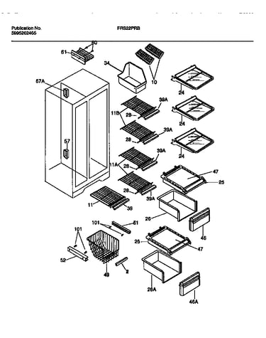 Shelves, water tank, 3-door mullion