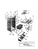Cabinet, shelves, divider, fan
