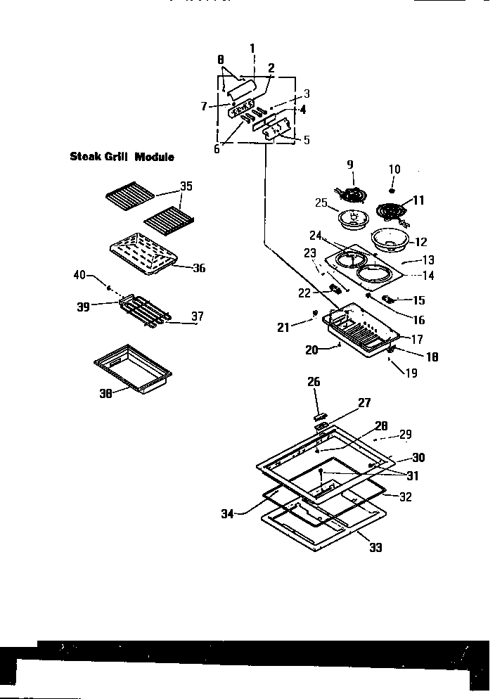Cooktop frame & surface unit