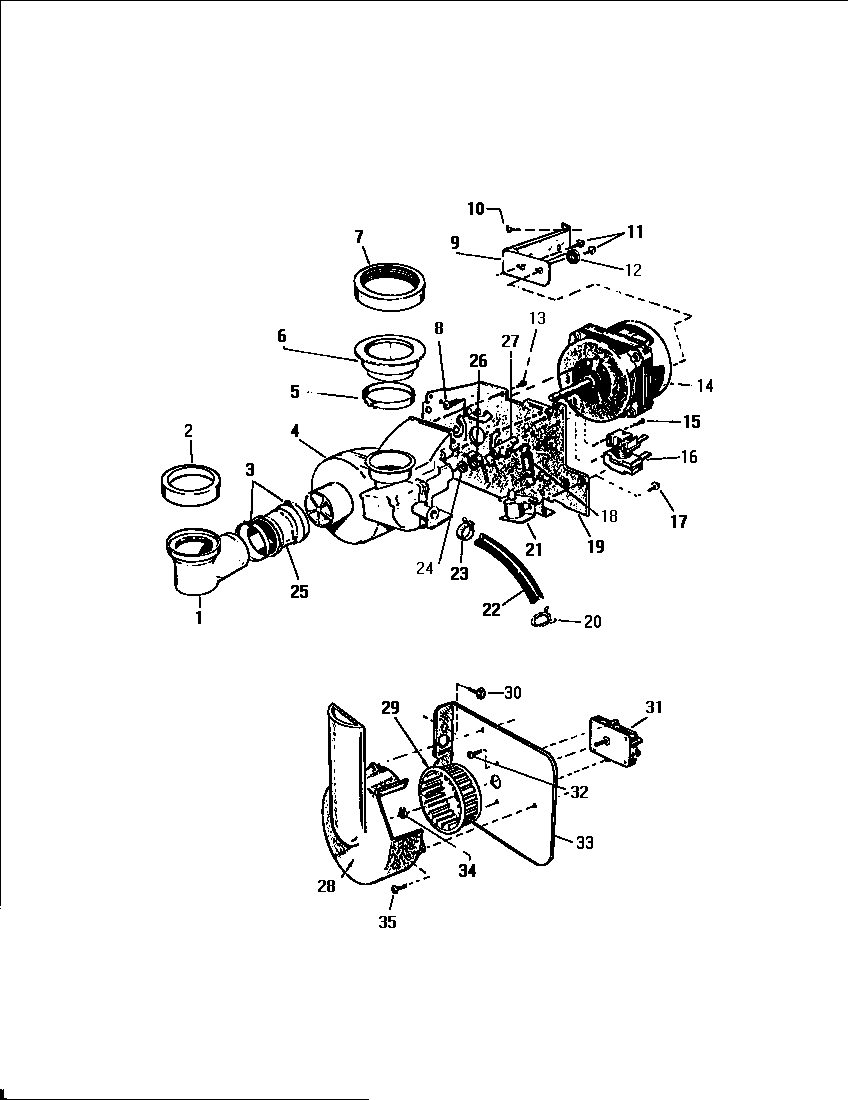 Pump, motor, power dry assembly