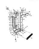 Evaporator, shelves, crisper pans