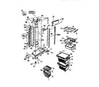 White-Westinghouse RS229GCW1 evaporator, shelves, crisper pans diagram