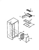 Freezer shelves, water tank
