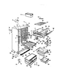 Cabinet, shelves, divider, fan assembly